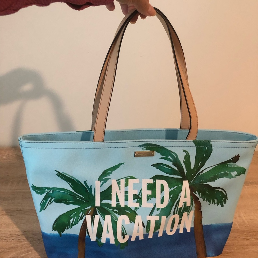 New Kate Spade I need a vacation tote. Gorgeous bag. - Picture 9 of 11